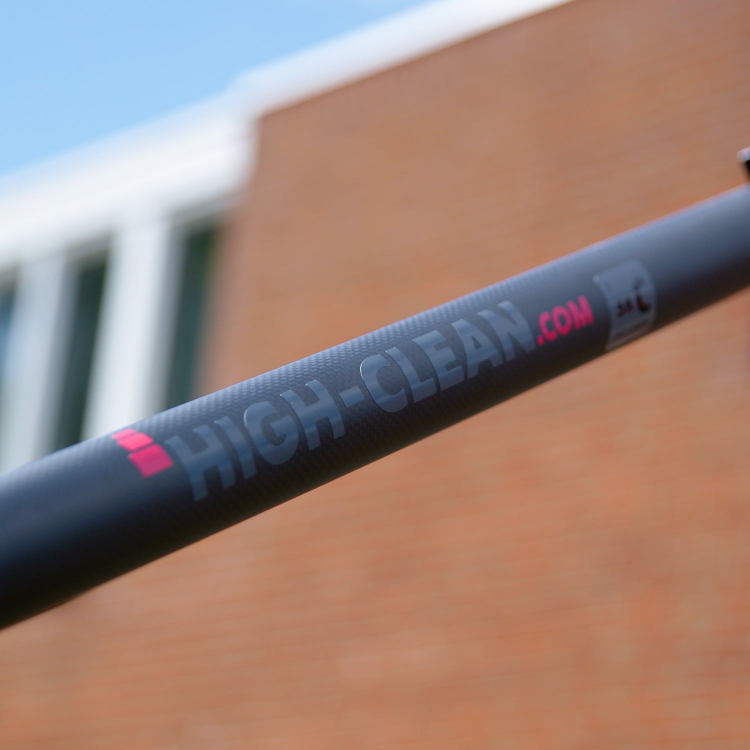 The High-Clean logo on a 3K full carbon telescopic pole