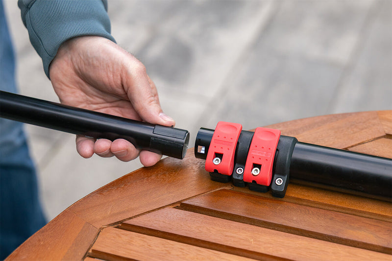 Attaching a segment to the telescopic pole