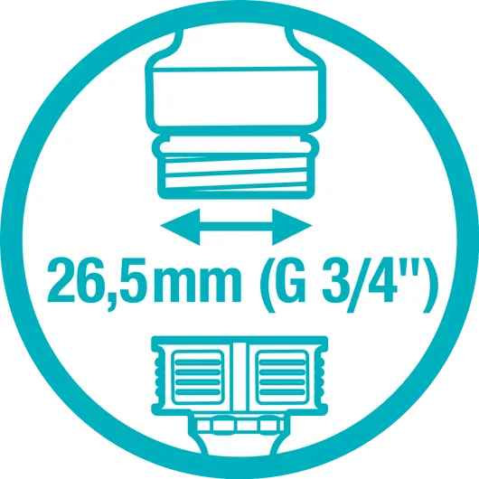 Tap connector 26,5 mm G 3/4