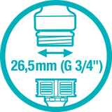 Tap connector 26,5 mm G 3/4