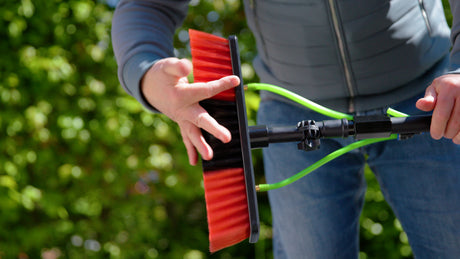 Attaching a standard brush to a telescopic pole