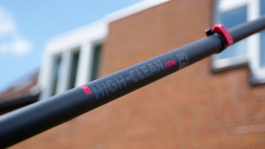 The High-Clean logo on a 3K full carbon telescopic pole