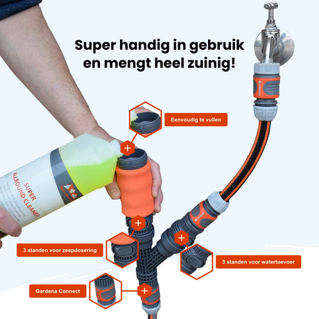 Handige zeepdispenser High-clean.com voor Telescoopsteel