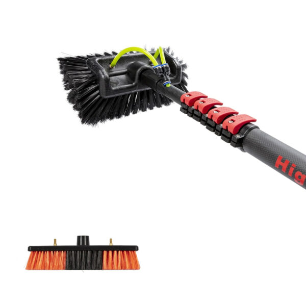 Telescopic pole 3K Full Carbon with five-sided brush